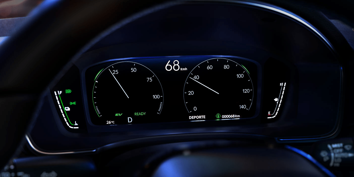 Dalton Honda Civic Hybrid 2025, vista del tablero